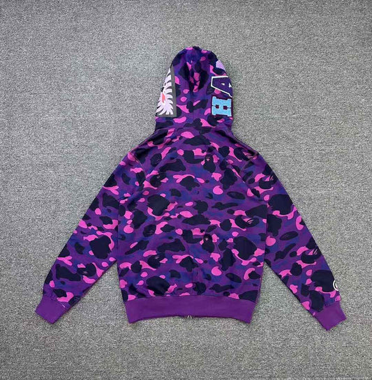 BAPE x Stray Kids Han Shark Full Zip Hoodie Purple