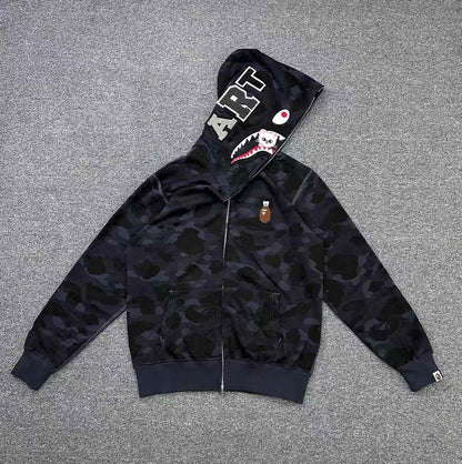 BAPE x Stray Kids Hyunjin Shark Full Zip Hoodie Black