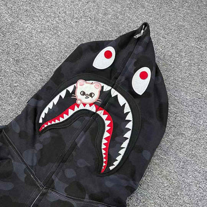 BAPE x Stray Kids Hyunjin Shark Full Zip Hoodie Black
