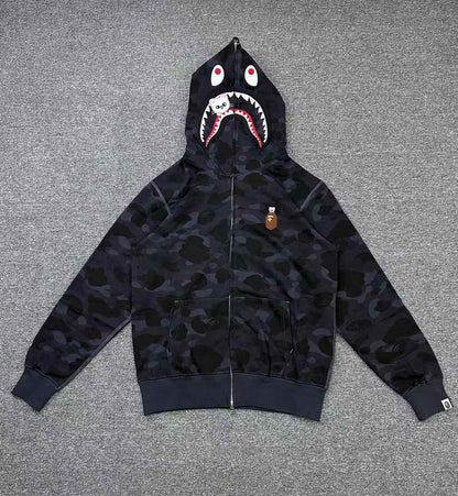 BAPE x Stray Kids Hyunjin Shark Full Zip Hoodie Black
