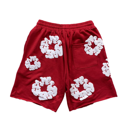 DENIM TEARS THE COTTON WREATH SHORTS RED