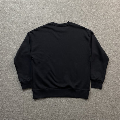 OFF WHITE FADED LOGO PRINT CREWNECK BLACK