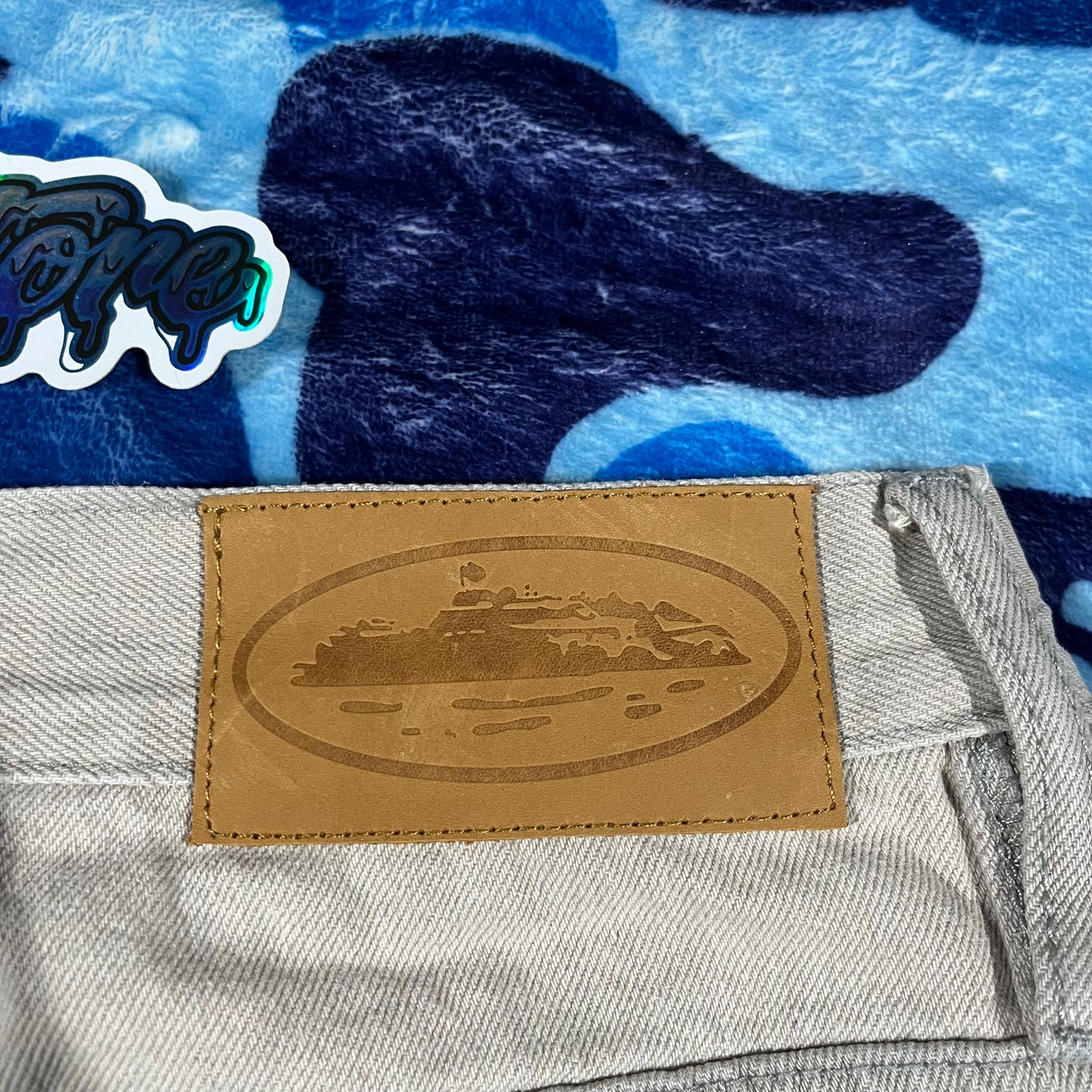 Corteiz C-Star Denim Shorts Grey