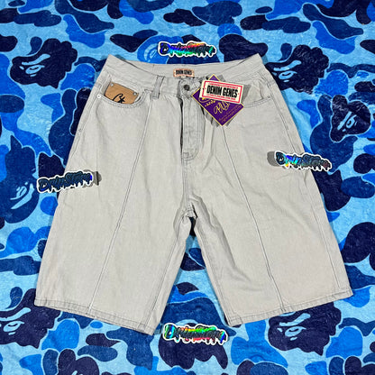 Corteiz C-Star Denim Shorts Grey