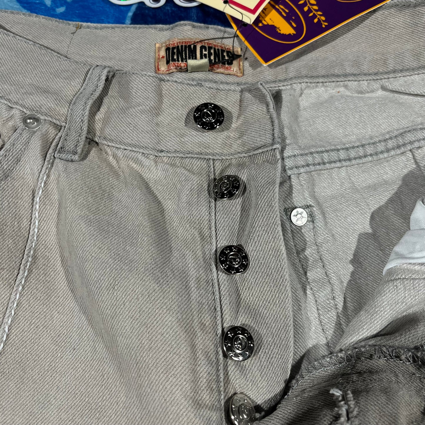 Corteiz C-Star Denim Shorts Grey
