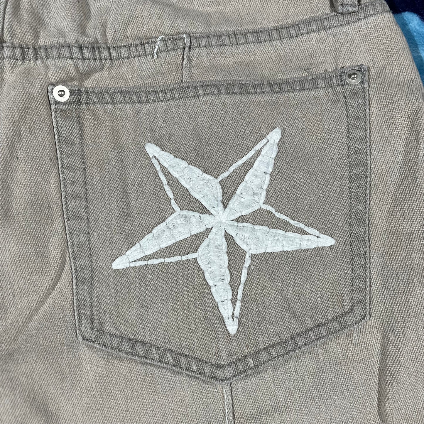 Corteiz C-Star Denim Shorts Grey