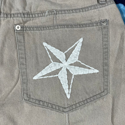 Corteiz C-Star Denim Shorts Grey