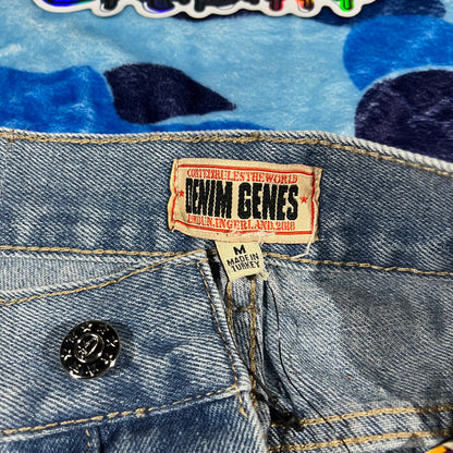 Corteiz Alcatraz Denim Shorts Blue