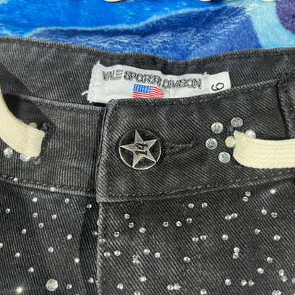 Vale Forever Iced Out Denim Shorts Black