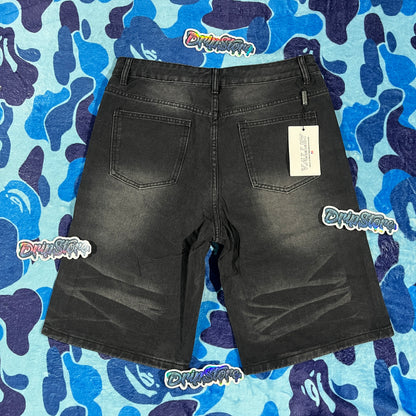 Vale Forever Skittles Patch 1980s Denim Shorts Black