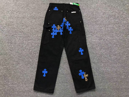 Chrome Hearts Cross Patch Carpenter Pants Black