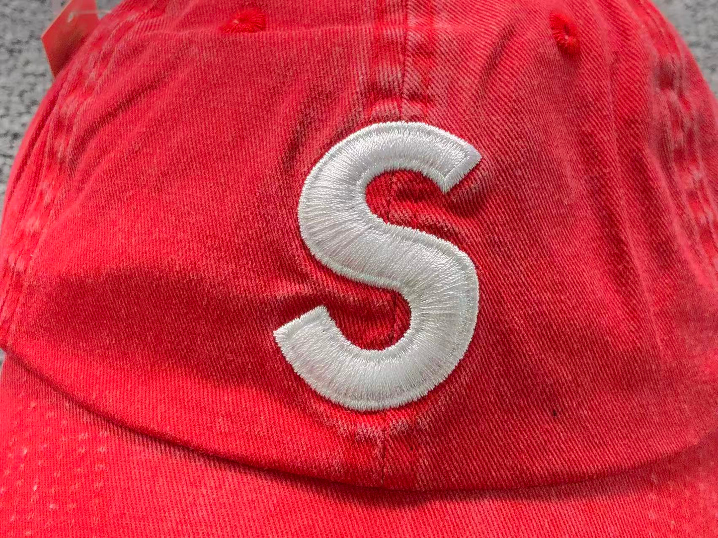 Supreme Pigment Coated S Logo 6-Panel Cap Red