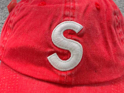 Supreme Pigment Coated S Logo 6-Panel Cap Red