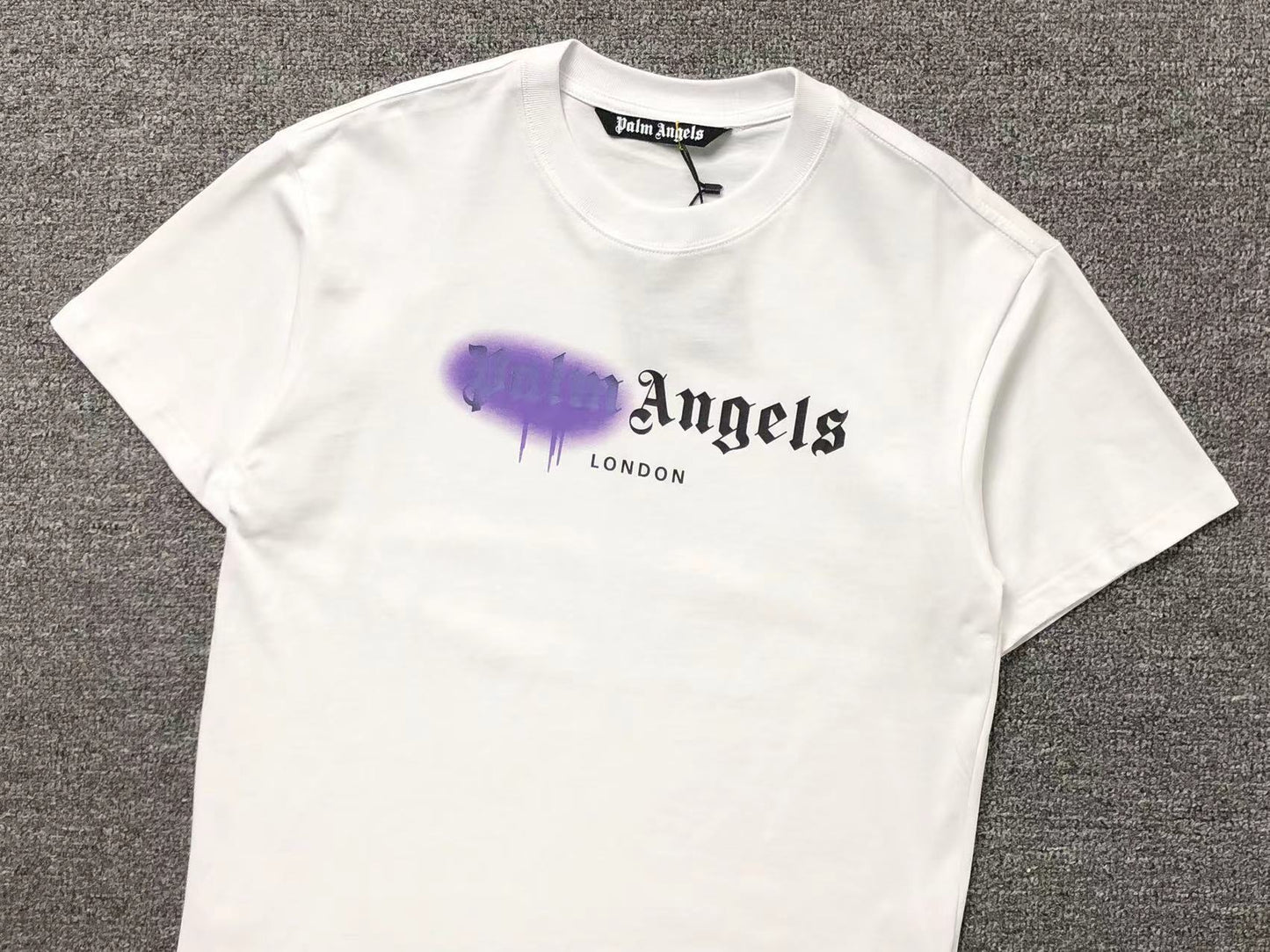 PALM ANGELS LONDON SPRAYED TEE WHITE