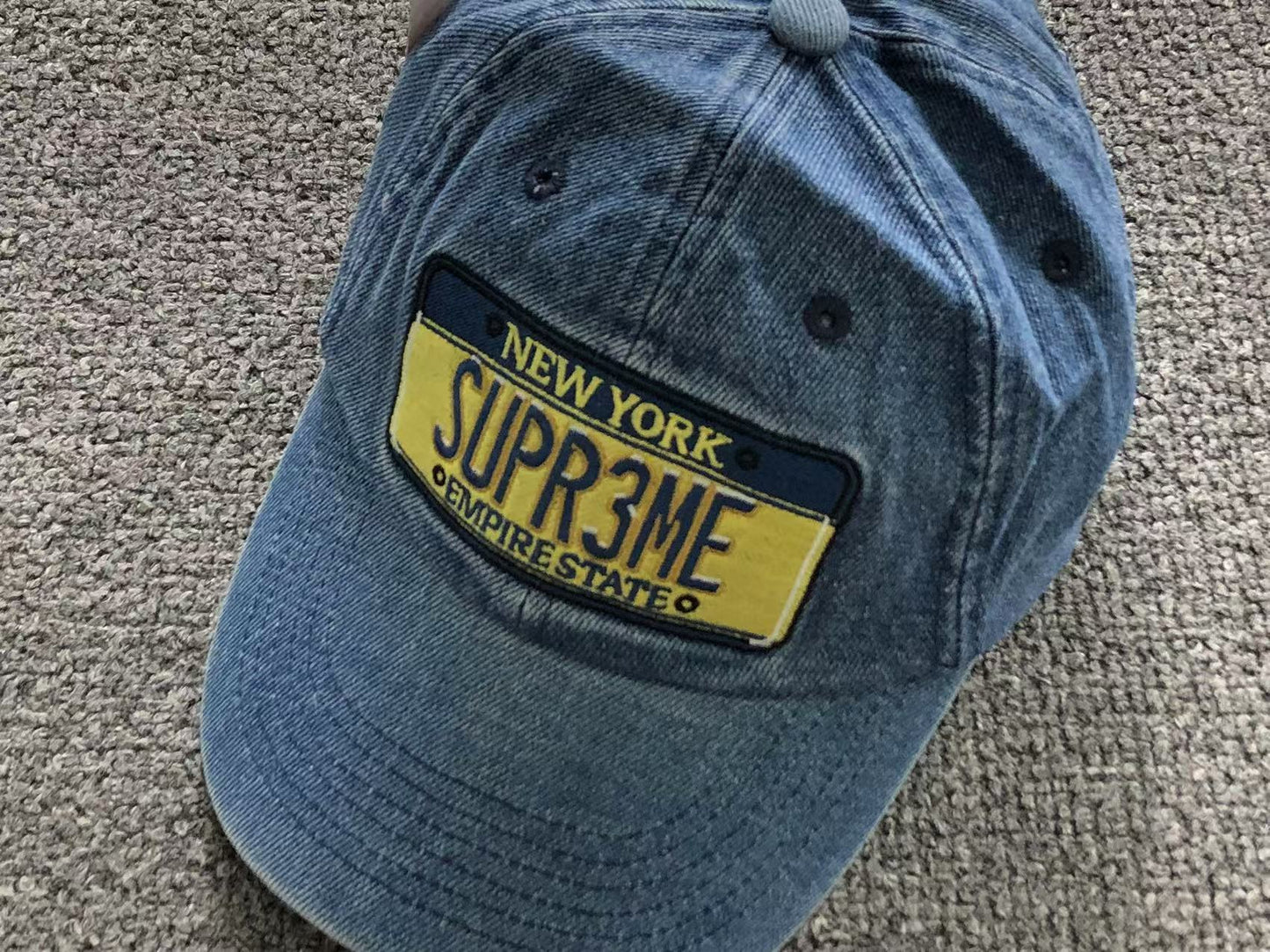 Supreme License Plate 6-Panel Denim