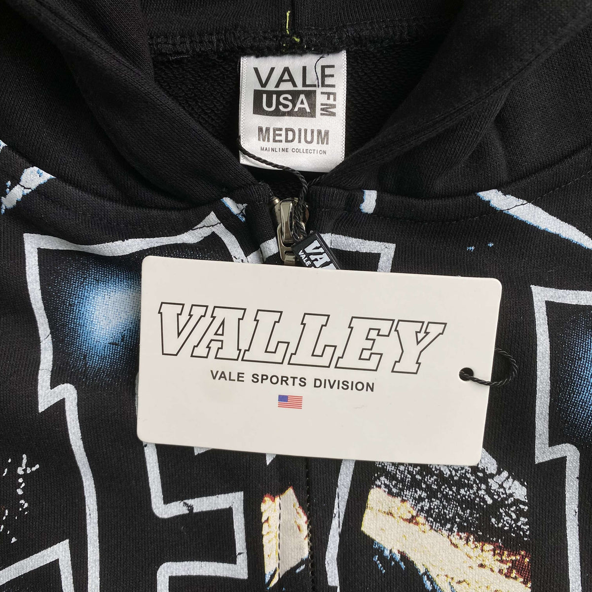 Vale Forever Widow Big Zip Up Hoodie Black