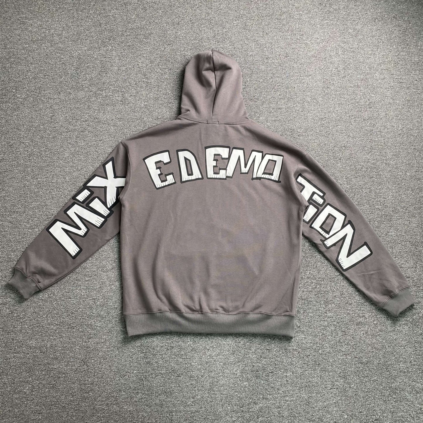 Mixed Emotion Monster Hoodie Grey