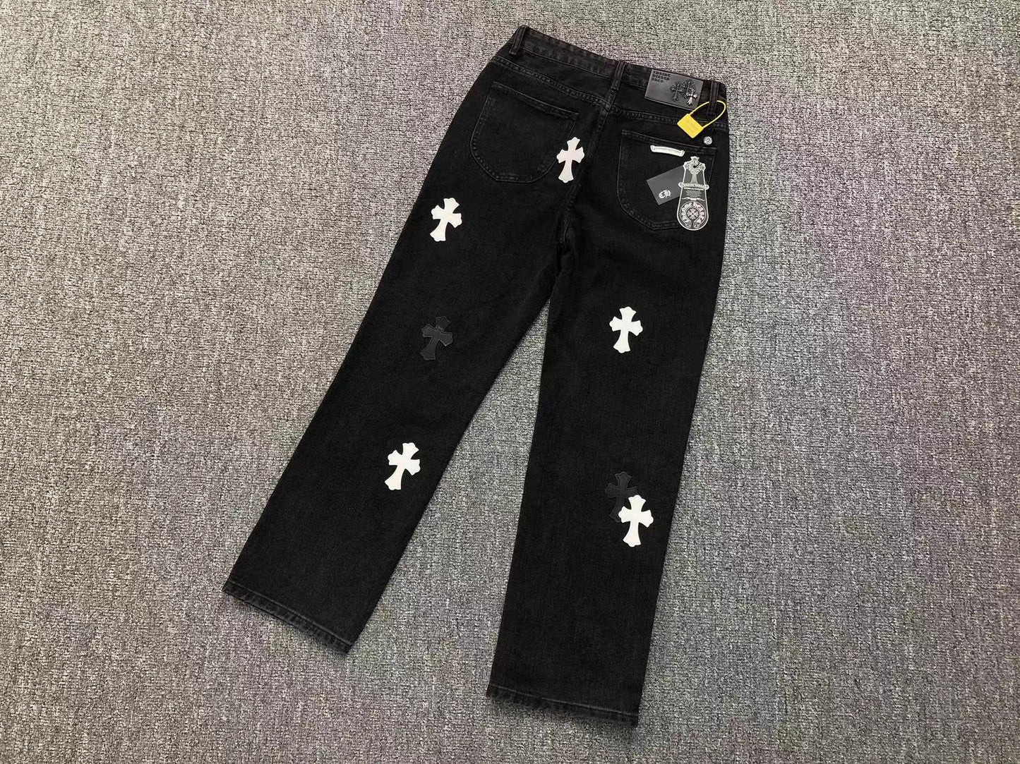 Chrome Hearts Cross Patch Jeans Black