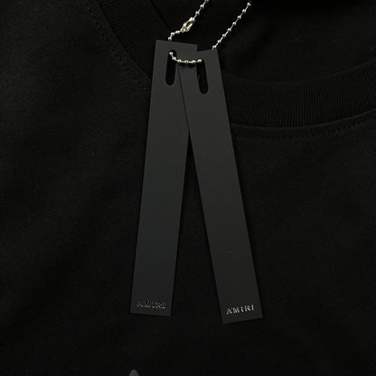 AMIRI STAGGERED LOGO TEE BLACK