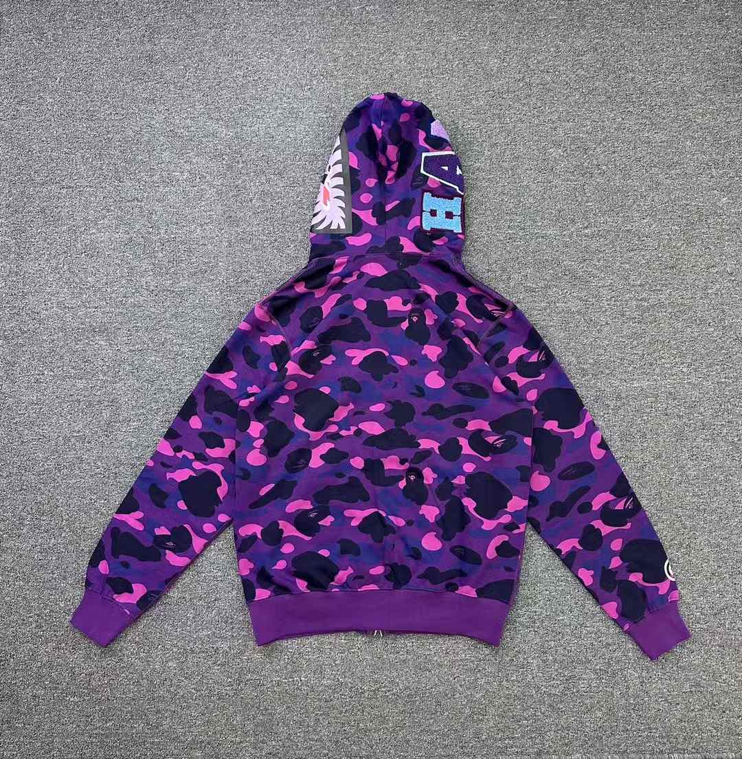 BAPE x Stray Kids Han Shark Full Zip Hoodie Purple