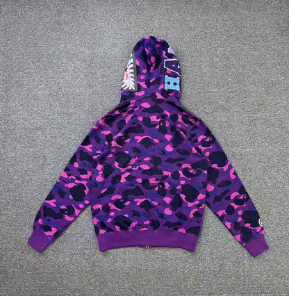 BAPE x Stray Kids Han Shark Full Zip Hoodie Purple