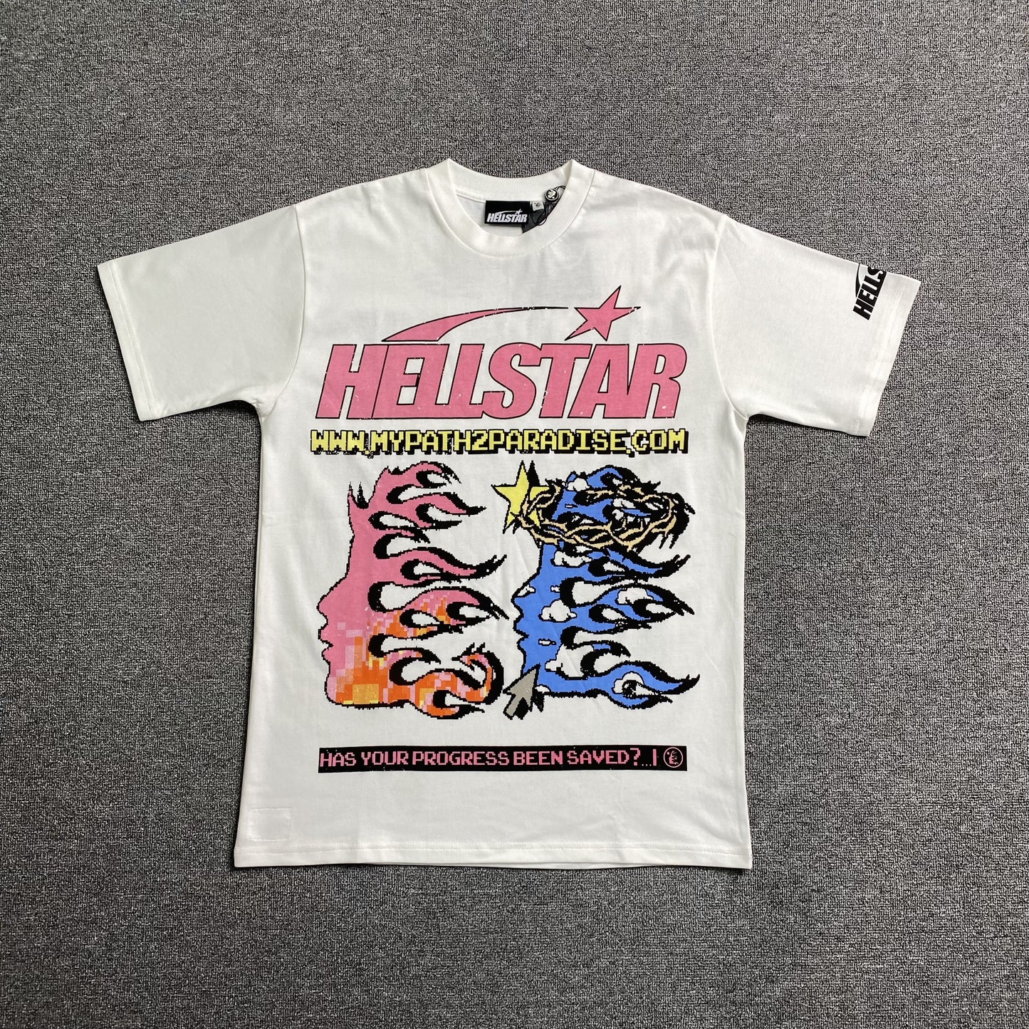 HELLSTAR PIXEL TEE WHITE