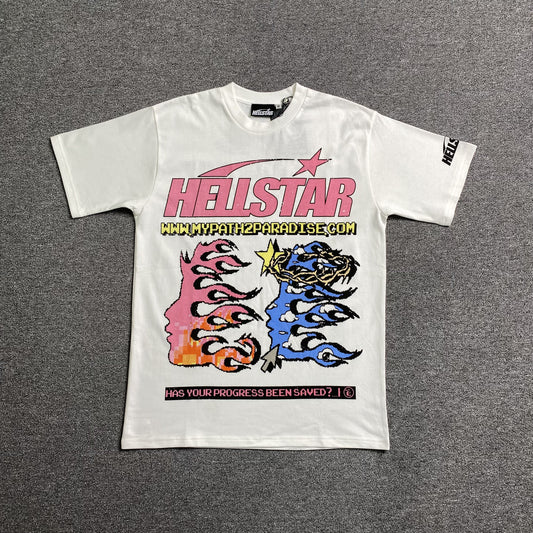 HELLSTAR PIXEL TEE WHITE