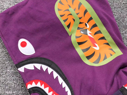 BAPE COLOR CAMO SHARK WIDE FULL ZIP DOUBLE HOODIE PURPLE