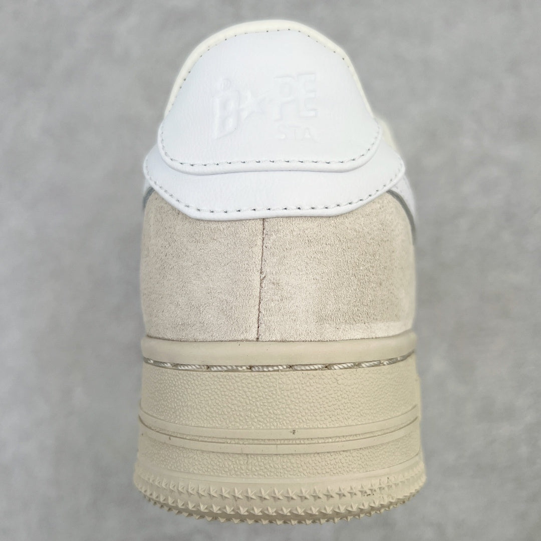 A Bathing Ape Bape Sta Low Suede Heel White