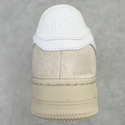A Bathing Ape Bape Sta Low Suede Heel White