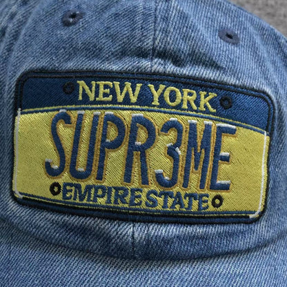 Supreme License Plate 6-Panel Denim