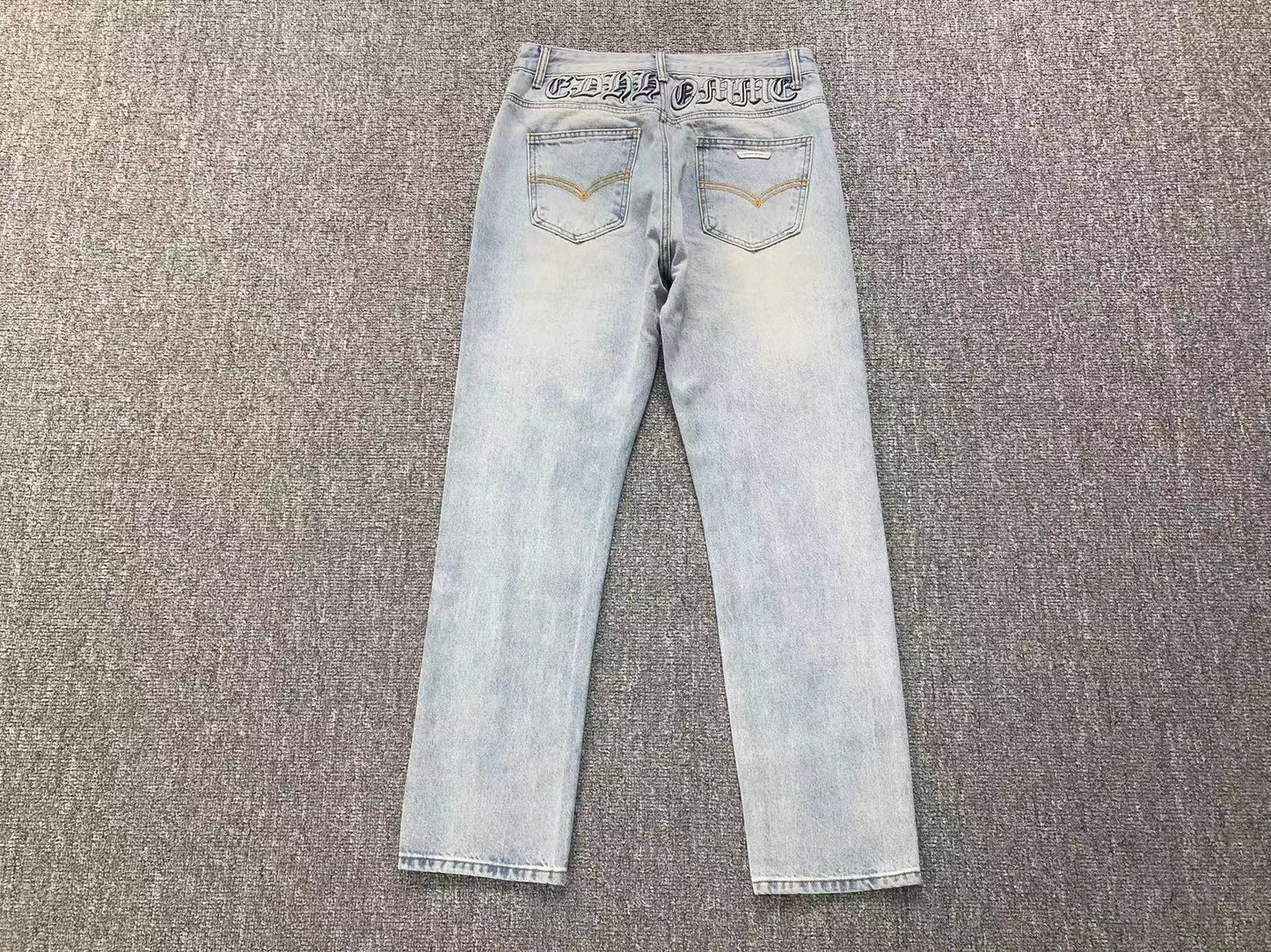 Chrome Hearts Cross Patch Jeans Blue Washed