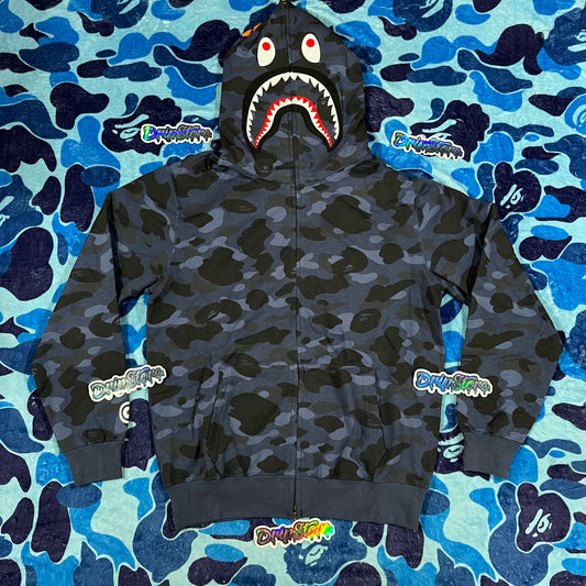 BAPE COLOR CAMO SHARK FULL ZIP HOODIE BLUE