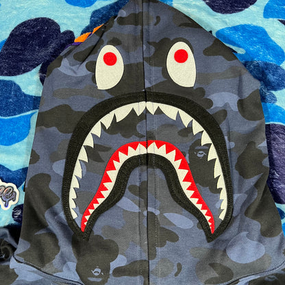 BAPE COLOR CAMO SHARK FULL ZIP HOODIE BLUE