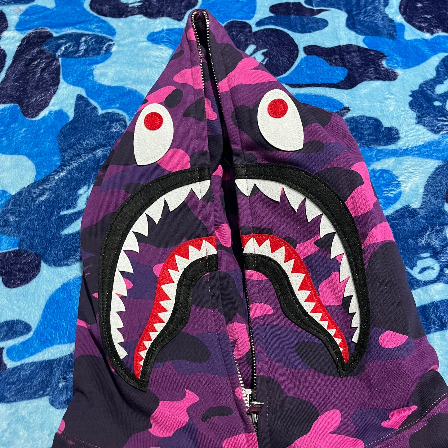 BAPE COLOR CAMO SHARK FULL ZIP HOODIE PURPLE