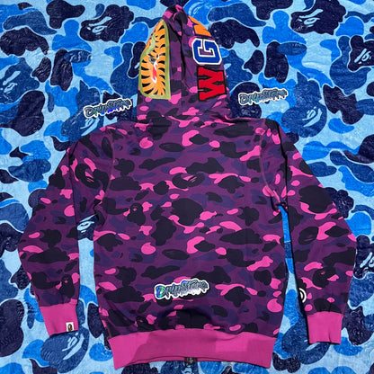 BAPE COLOR CAMO SHARK FULL ZIP HOODIE PURPLE