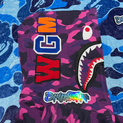 BAPE COLOR CAMO SHARK FULL ZIP HOODIE PURPLE