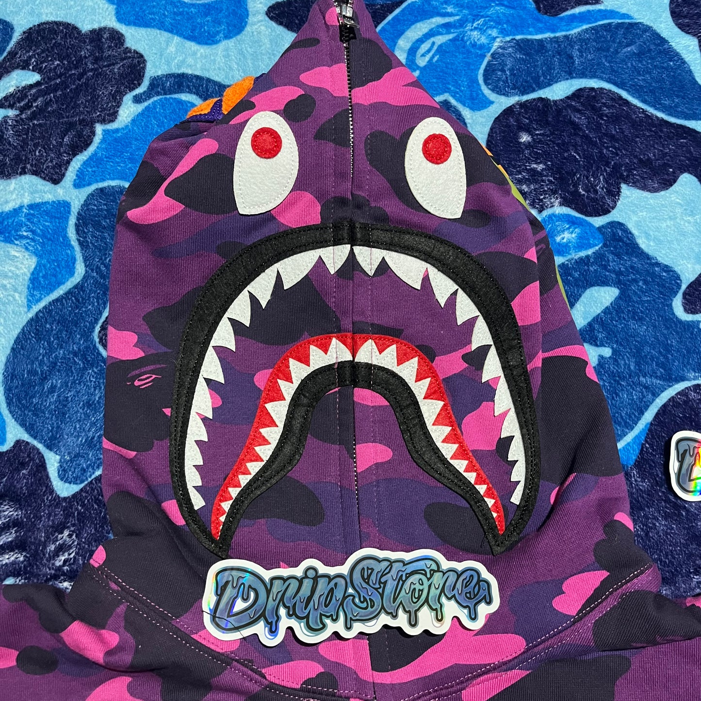 BAPE COLOR CAMO SHARK FULL ZIP HOODIE PURPLE