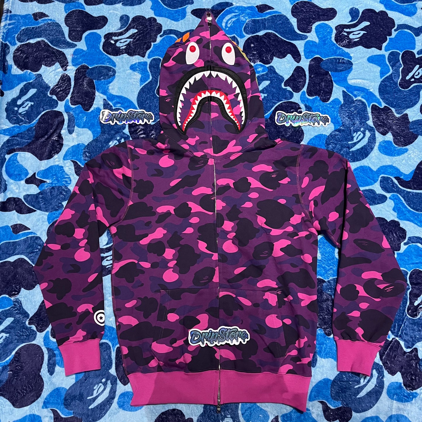BAPE COLOR CAMO SHARK FULL ZIP HOODIE PURPLE