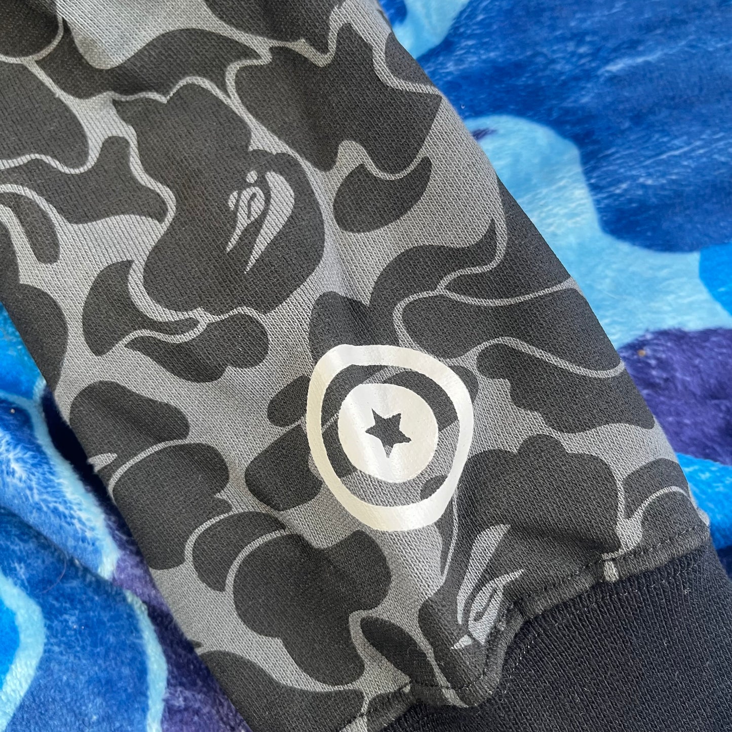 BAPE X DOVER STREET MARKET SPECIAL CAMO SHARK FULL ZIP HOODIE