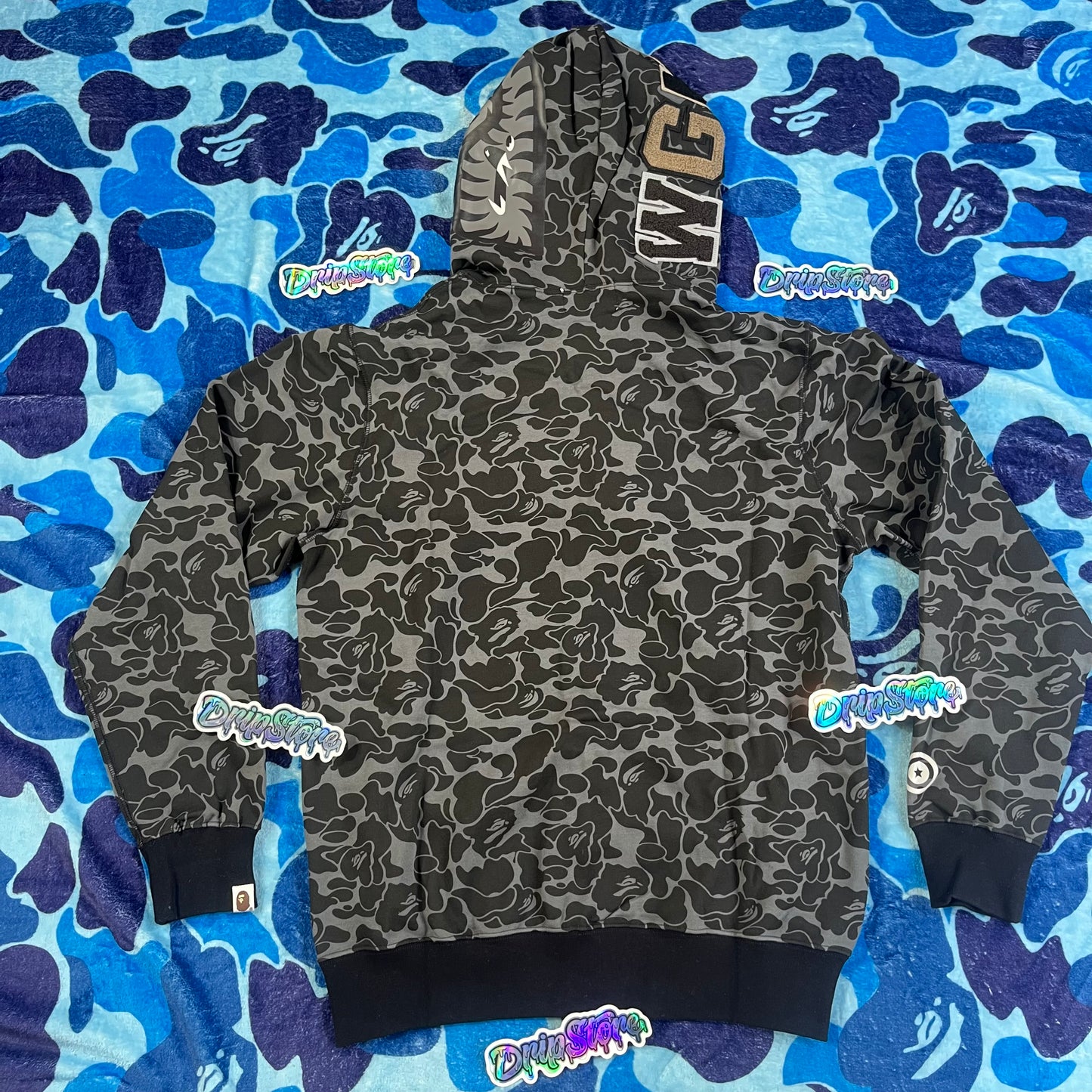 BAPE X DOVER STREET MARKET SPECIAL CAMO SHARK FULL ZIP HOODIE