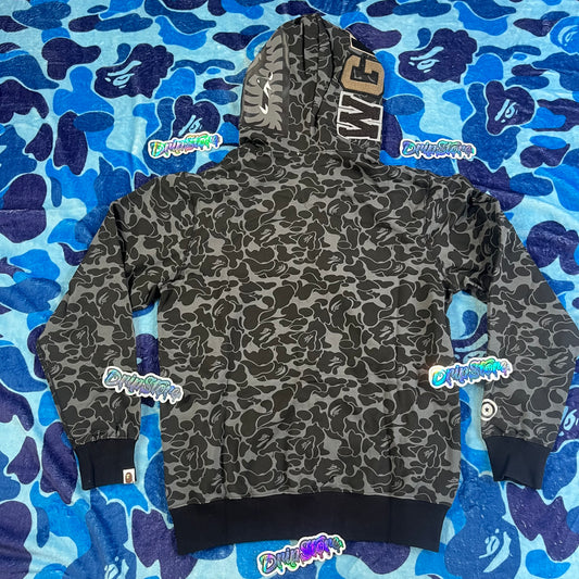 BAPE X DOVER STREET MARKET SPECIAL CAMO SHARK FULL ZIP HOODIE