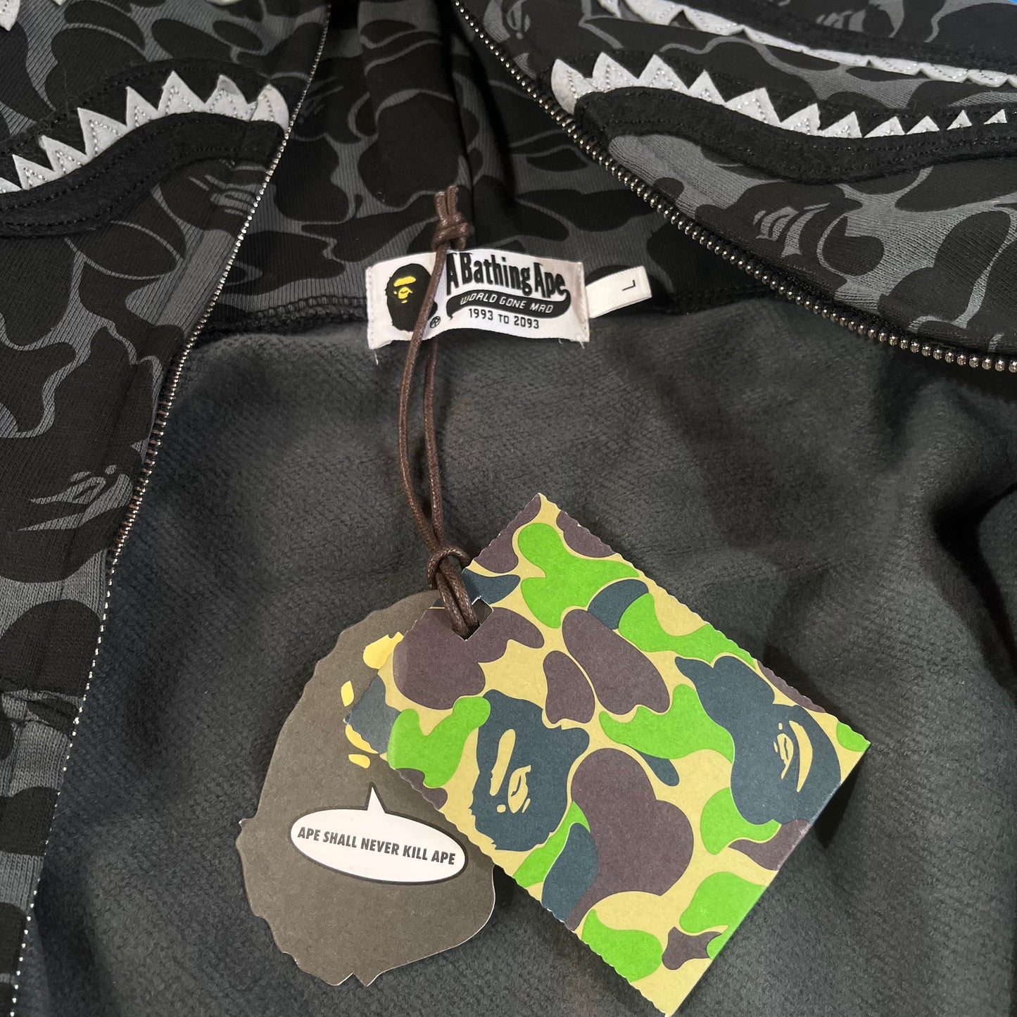 BAPE X DOVER STREET MARKET SPECIAL CAMO SHARK FULL ZIP HOODIE
