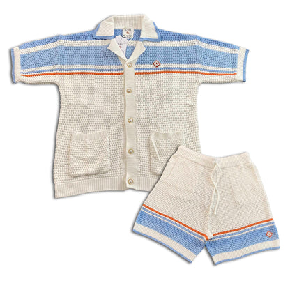 Casablanca Crochet Set White Blue