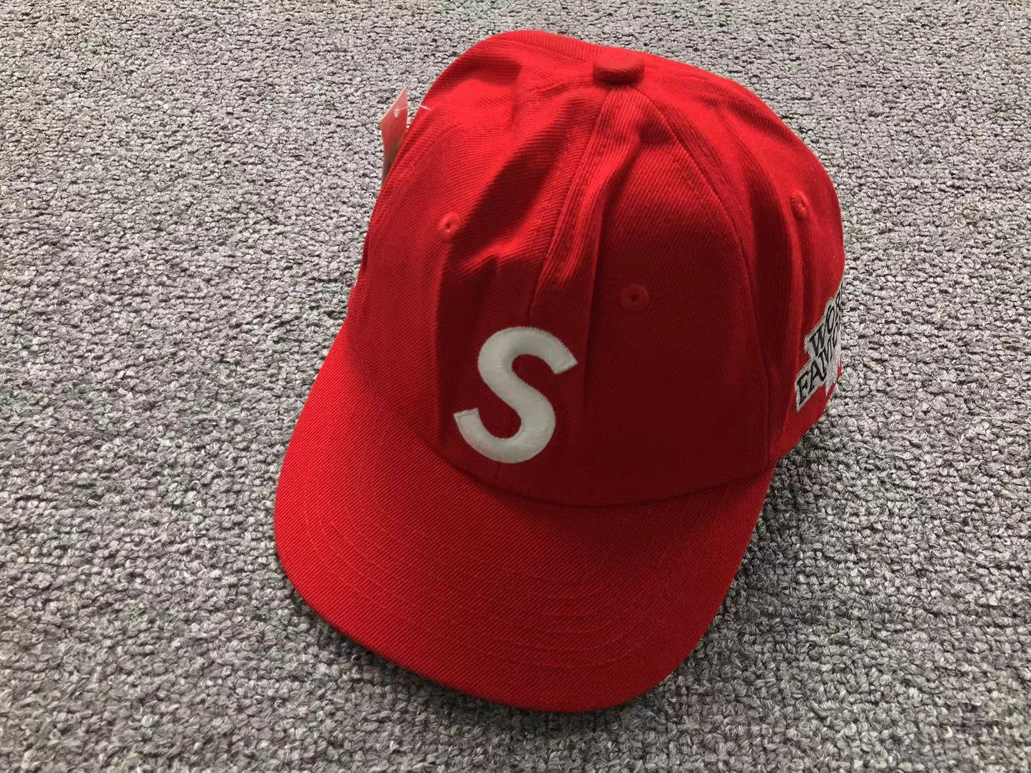 Supreme World Famous S Logo 6-Panel Hat Red