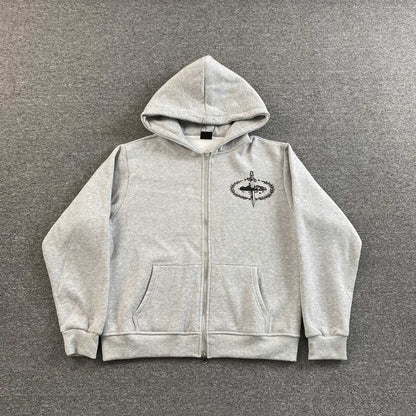 Corteiz x Slaughter Gang 21 Savage Zip Up Grey