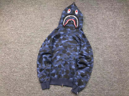 BAPE COLOR CAMO SHARK FULL ZIP HOODIE BLUE