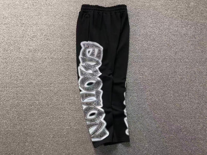 Mixed Emotion Midnight Rhinestone Sweatpants Black