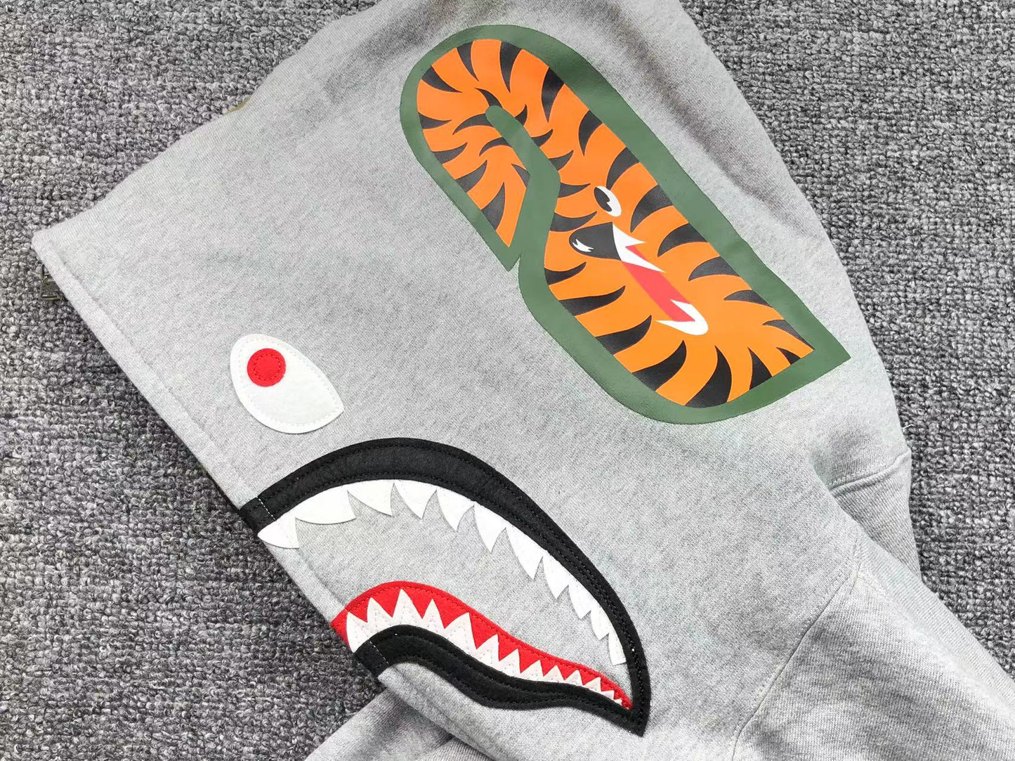 BAPE 1ST CAMO SHARK FULL ZIP HOODIE GREY