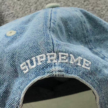 Supreme 2-Tone S Logo 6-Panel Cap Washed Denim